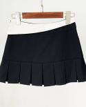 Women Suit Outfits Two Piece Sets Skirt Sets Black Suit 2022 New Color Splicing Suit Short Jacket Coat Mini Pleated Skir