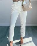 נשים שני חלקים סט אופנה סתיו אלגנטי צוואר V מוצק שרוול פנס ארוך קפלים טופ משוחרר מכנסיים קזואל עם כיסים