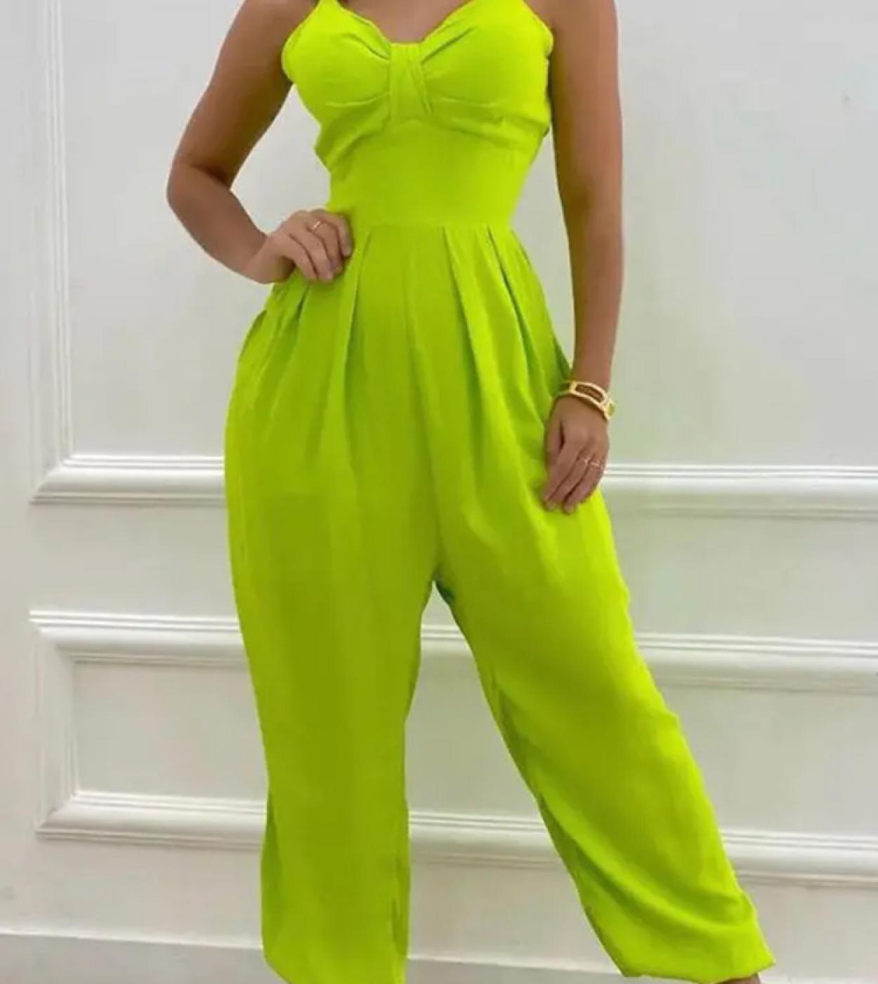 Ruched Cutout Knotted Cuffed Jumpsuit Elegant Overalls Femme