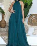 Chiffon Halter Backless Jumpsuits Loose Style Long Overalls Elegant Party Club Jumpsuit  Jumpsuits