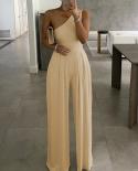 Women Shiny Studded Cutout Ruched Wide Leg Jumpsuit Sleeveless Long Pants Office Lady Casual Playsuit Romper Jumpsuits  