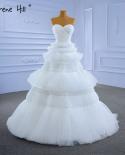 Serene Hill White Princess Ruffles Wedding Dresses  Simple  Highend Bride Gowns Hm67308 Custom Made  Wedding Dresses