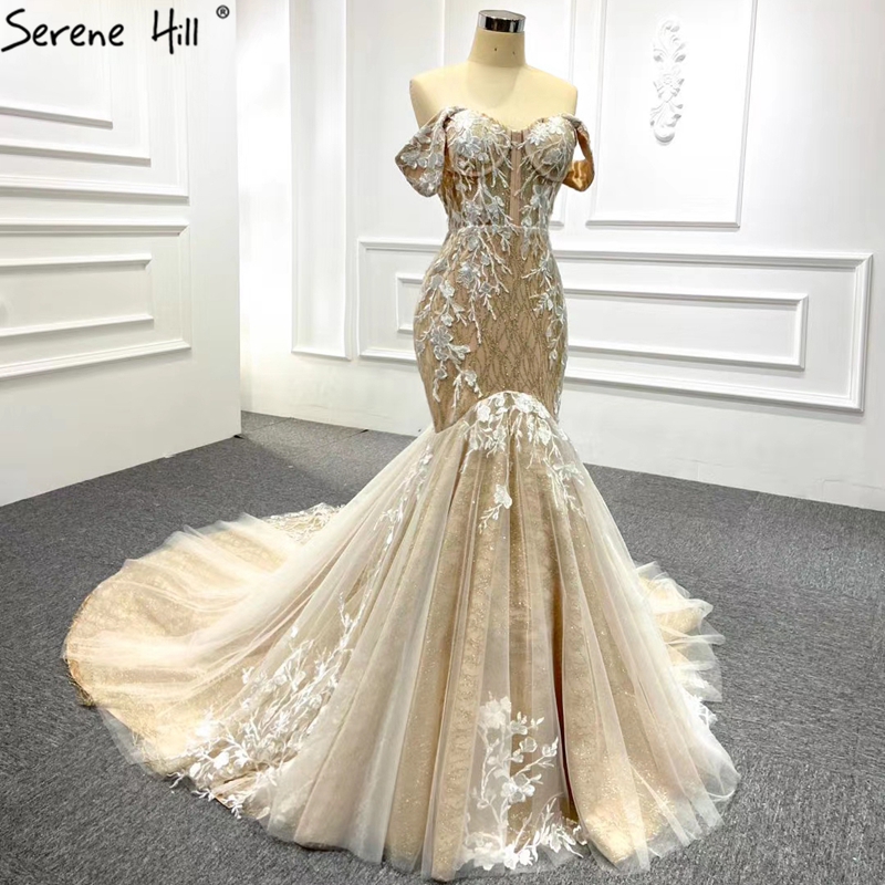 Gold mermaid wedding gown online