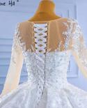 Serene Hill Muslim White Satin Wedding Dresses 2022 Beaded Highend Lace Up Bride Gowns Hm67415 Custom Made  Wedding Dres