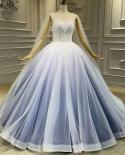 Gradients Color With Cap Sleeves Wedding Dresses  Oneck Beading Tassel Highend Ridal Gowns Ha2407 Custom Made  Wedding D