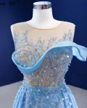 Serene Hill Blue Mermaid Overskirt Evening Dresses Gowns 2022 Beaded Elegant Luxury Satin For Women Party Hm67366  Eveni