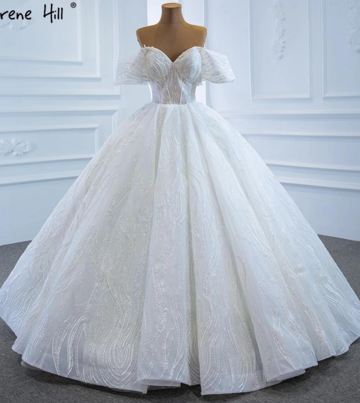 Serene Hill White Sweetheart  Wedding Dresses  Lace Sleeveless Highend Sparkle Bride Gowns Hm67194 Custom Made  Wedding 