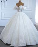 Serene Hill White Sweetheart  Wedding Dresses  Lace Sleeveless Highend Sparkle Bride Gowns Hm67194 Custom Made  Wedding 