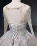 Serene Hill Ivory Luxury Dubai Wedding Dresses 2023 Diamond Beading Long Sleeves  Bridal Gowns Ha2425 Custom Madewedding