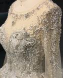 Serene Hill Marfim Luxo Dubai Vestidos de Noiva 2023 Diamante Beading Mangas Compridas Vestidos de Noiva Ha2425 Custom Madeweddi