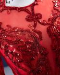 Serene Hill Muslim Sparkle Red Wedding Dresses  Ruched Lace Luxury Bride Gowns Hm67298 Custom Made  Wedding Dresses