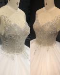 Dubai Ivory Short Sleeves Highend Wedding Dresses  Diamond Beading Oneck  Bridal Gowns Ha2426 Custom Made  Wedding Dress