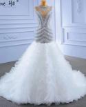 Serene Hill Grey White Mermaid Wedding Dresses  Luxury Beaded Ruffles Elegant Bride Gowns Hm67295 Custom Made  Wedding D