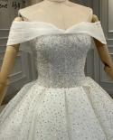 Highend White Sleeveless  Wedding Dresses  Off Shoulder Beading Sparkle Bridal Gowns Ha2377 Custom Made  Wedding Dresses