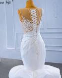 Serene Hill White Ruffles Beaded Wedding Dresses 2023 Sleeveless Luxury High End Bride Gowns Hm67413 Custom Madewedding 