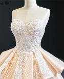 Champagne Handmade Flowers Glitter Wedding Dresses  Off Shoulder  Lace Bridal Gowns Hm67063 Custom Made  Wedding Dresses