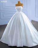 Serene Hill White High End Strapless Beaded Luxury Pearls Lace Up Bride Gowns Wedding Dress 2022 Custom Made Hm67522  We