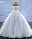 Serene Hill White High End Strapless Beaded Luxury Pearls Lace Up Bride Gowns Wedding Dress 2022 Custom Made Hm67522  We