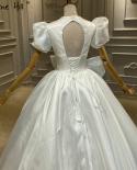 Serene Hill Ivory Bow Simple Wedding Dresses  Highend Short Puff Sleeves Bridal Gowns Ha2481 Custom Made  Wedding Dresse