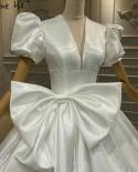 Serene Hill Ivory Bow Simple Wedding Dresses  Highend Short Puff Sleeves Bridal Gowns Ha2481 Custom Made  Wedding Dresse