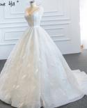 White V Neck Luxury  Wedding Dresses 2023 Sleeveless High End Diamond Feathers Bride Gowns Hm67178 Custom Madewedding Dr