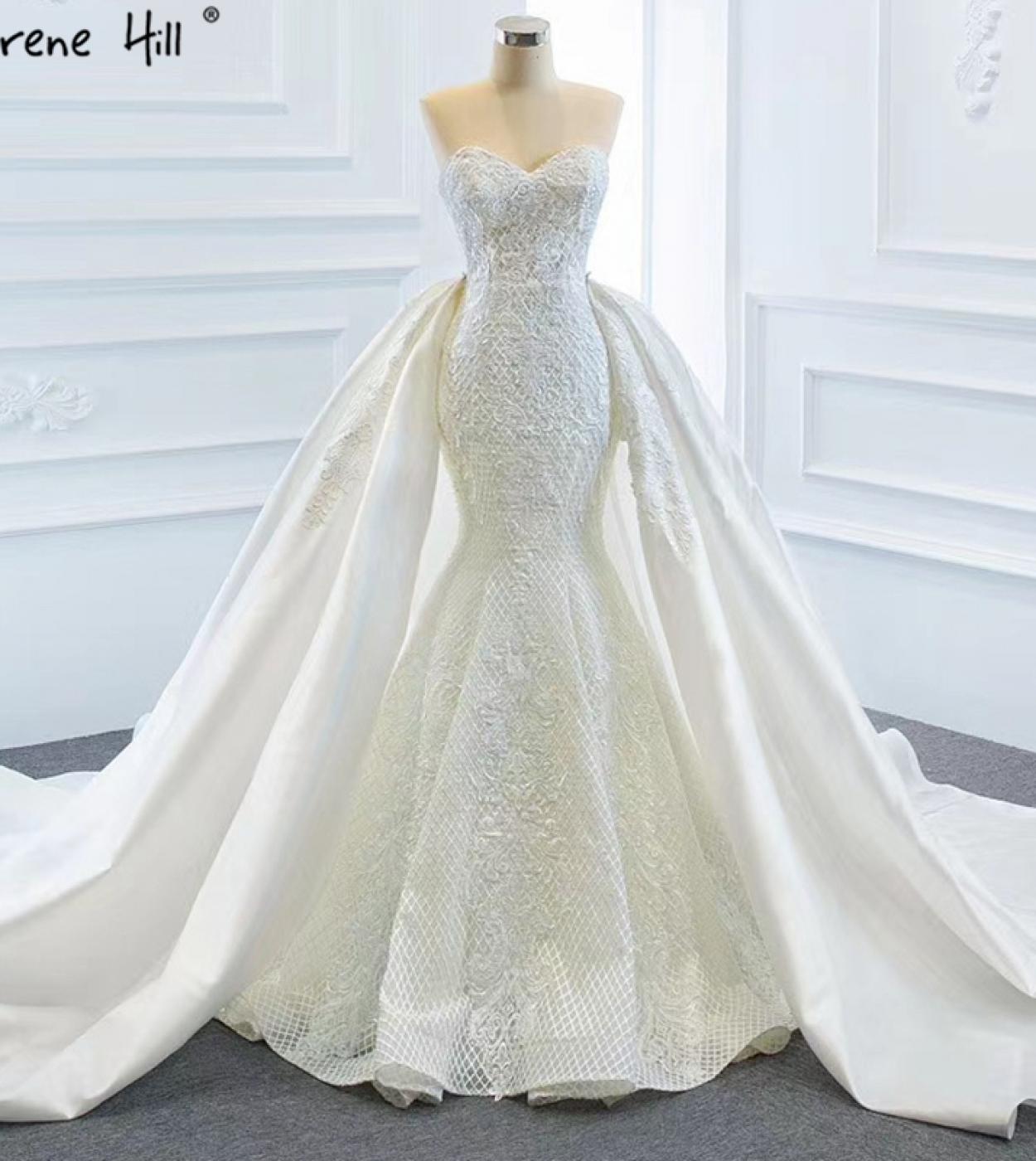 White Mermaid Vintage  Sleeveless Wedding Dresses Highend Off Shoulder Bridal Gown Serene Hill Hm66660 Custom Made  Wedd