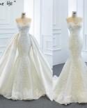 White Mermaid Vintage  Sleeveless Wedding Dresses Highend Off Shoulder Bridal Gown Serene Hill Hm66660 Custom Made  Wedd