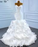 Serene Hill White Mermaid Flowers Wedding Dresses Gowns  Satin Highend Elegant  Bride Dress Hm67221 Custom Made  Wedding