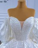 serene hill לבן סאטן שמלות כלה יוקרתיות 2023 שמלות כלה שרוולים חרוזים פנס hm67326 שמלות כלה בהתאמה אישית