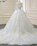 White Luxury Off Shoulder  Design Wedding Dresses 2023 Beading Sequins Long Sleeves Bridal Gowns Hm67131 Custom Madewedd