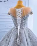 Serene Hill Gold Silver Luxury Wedding Dresses 2023 Cap Sleeve Beaded Crystal Bride Gowns Hm67362 Custom Madewedding Dre
