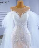 Serene Hill White Nude Mermaid Wedding Dresses  Beaded Lace Elegant Cape Sleeves Bride Gowns Hm67294 Custom Made  Weddin