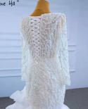 Serene Hill Muslim White Mermaid Wedding Dresses 2023 Beaded Pearls Elegant Ruffles Bride Gowns Hm67269 Custom Madeweddi