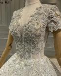 דובאי שנהב שרוולים קצרים שמלות כלה bling beading diamond שמלות כלה יוקרתיות ha2408 שמלת כלה בהזמנה אישית