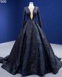 Serene Hill Muslim Black Luxury Lace Beaded Long Sleeves Wedding Dresses Bride Gowns Custom Made Ball Gown 2022 Hm67500 