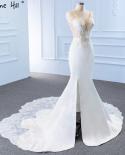 Serene Hill White Mermaid Beading Wedding Dresses  Highend Sleeveless  Bridal Gown Hm67184 Custom Made  Wedding Dresses