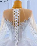 Serene Hill Muslim White Luxury Wedding Dresses 2022 Beaded Lace Up Highend Bride Gowns Hm67388 Custom Made  Wedding Dre