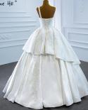 Serene Hill White One Shoulder Wedding Dresses  Satin Beading Highend Princess Bride Gowns Hm67207 Custom Made  Wedding 