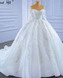 Serene Hill White Luxury  Wedding Dresses  Sparkle Beaded Lace Up Bride Gowns Hm67284 Custom Made  Wedding Dresses