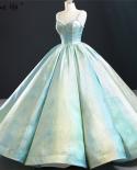 Green Luxury Princess  Glitter Wedding Dresses 2023 Spaghetti Straps Lace Up Bridal Gowns Serene Hill Ha2289 Custom Made
