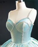 Green Luxury Princess  Glitter Wedding Dresses 2023 Spaghetti Straps Lace Up Bridal Gowns Serene Hill Ha2289 Custom Made