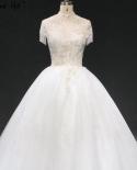 Ivory Sparkle High Collar Wedding Dresses  Short Sleeve Tassel Beading Sequins Bridal Gowns Ha2345 Custom Made  Wedding 