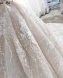 Dubai Ivory Long Sleeves Sparkle Wedding Dresses  Handmade Flowers Pearls Luxury Bridal Gowns Ha2382 Custom Made  Weddin
