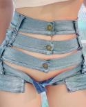  Buttons Hollow Summer Denim Shorts Women Clothing Night Club Party Mini Womens Shorts Jeans Y2k Hot Woman Short Jeans P