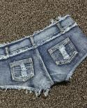 Shorts jeans femininos de cintura baixa 2022 verão moda jeans algodão emenda buraco quebrado senhoras skinny boate super curto