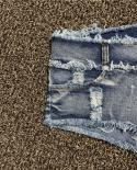 מותן נמוך נשים מכנסי גינס קצרים 2022 אופנה קיץ גינס כותנה שחבור חור שבור נשים סקיני מועדון לילה סופר קצר