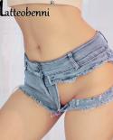 מכנסי גינס קצרים לנשים עם מותניים נמוכים אביב קיץ גינס חור כותנה שחבור נשים מכנסיים קצרים גינס סקיני מועדון סופר קצר גינס