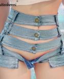 Mini pantalones vaqueros cortos de playa de cintura alta para mujer