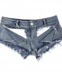  Tassel Low Waist Bandage Denim Ripped Hole Short Jeans Women Mini Skinny  Club Dj Dance Shorts New Blue Booty Shorts  S
