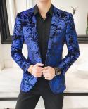 Velvet Prom Blazer  Blazer Luxury Men  Blue Red Blazer Men Mens Fashion Casual 5xl  